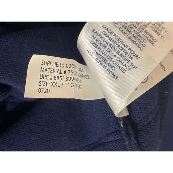 Chaps Mens Size XXL Navy Blue Cotton Embroidered Logo Sleeveless Sweater Vest - Picture 8 of 8